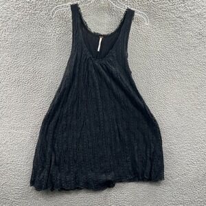 Free People Womens Flowy Tank Top S Sheer Lace Whimsigoth Indie Boho Festival